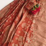 Rust Pashmina Unstitched suit set