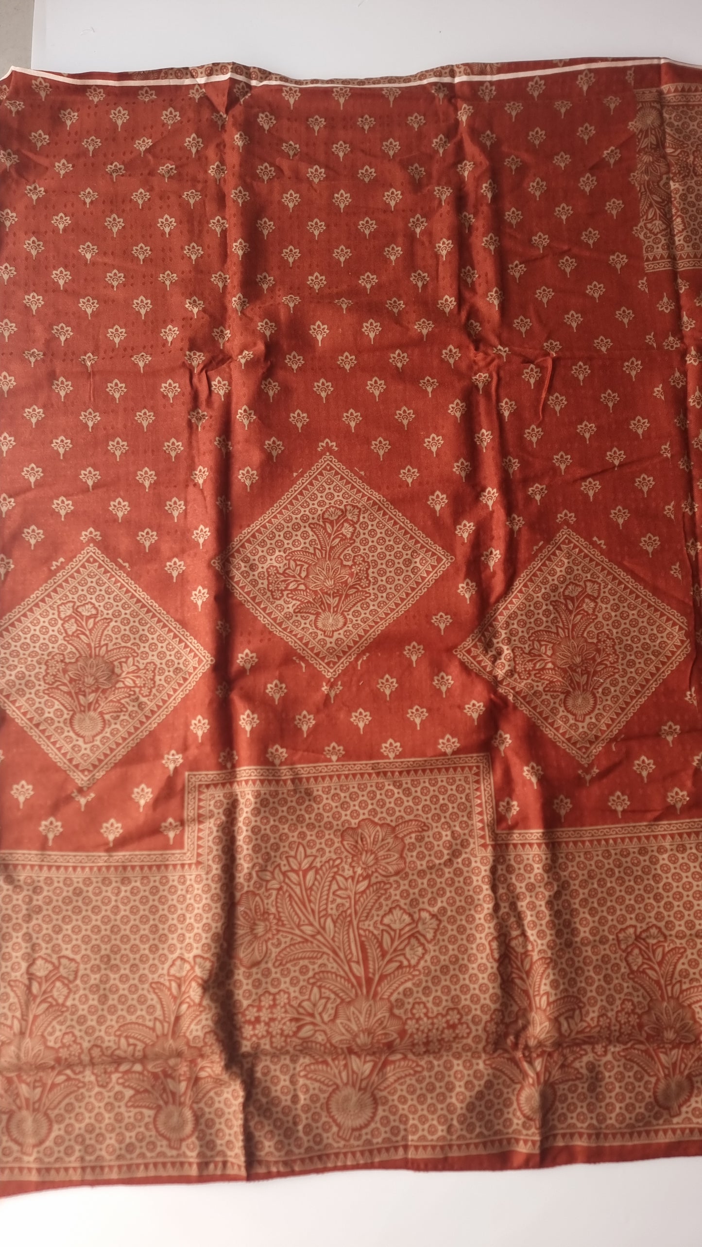 Rust Pashmina Unstitched suit set