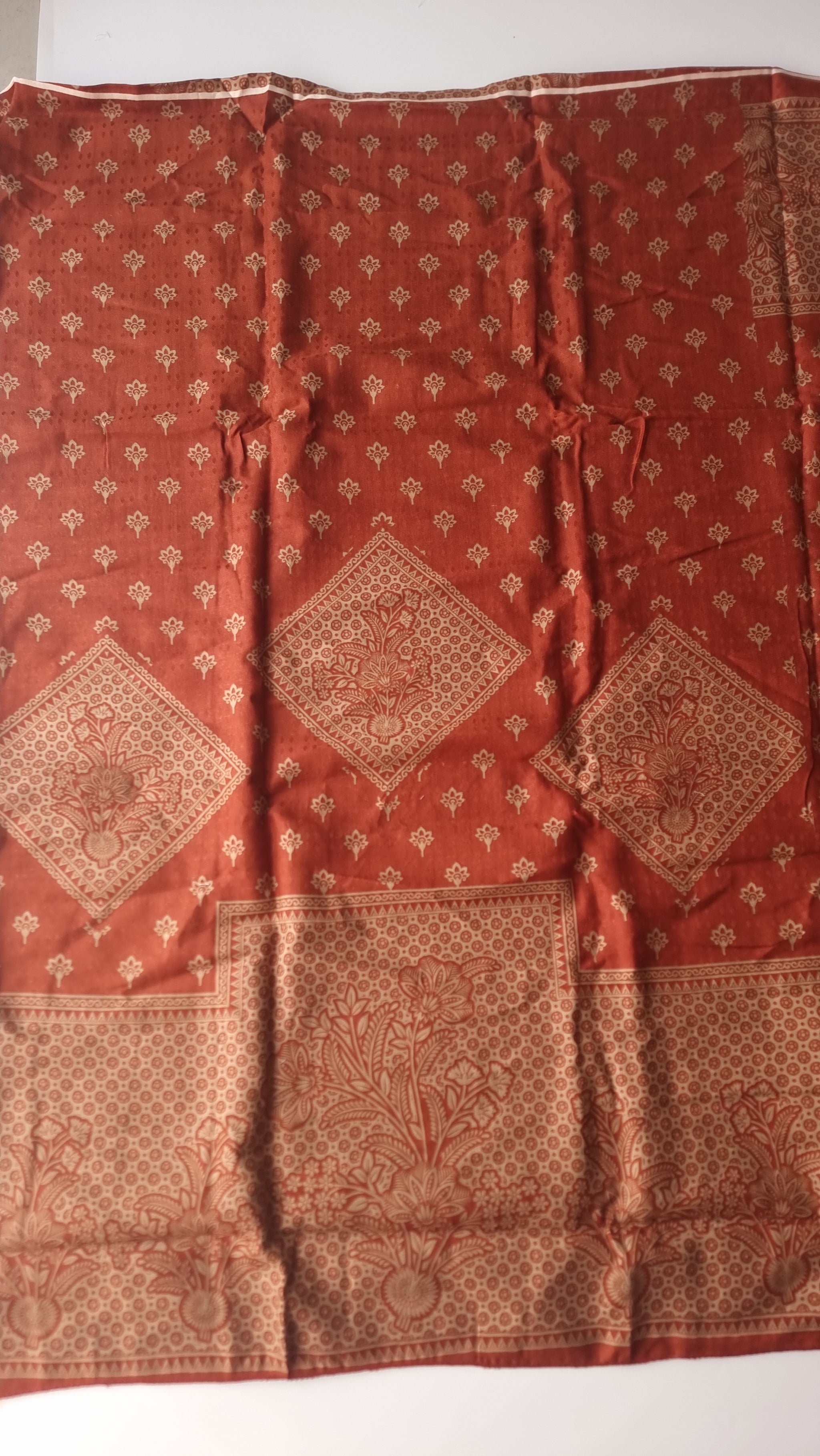 Rust Pashmina Unstitched suit set