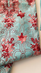 Chanderi knot embroidery Unstitched suit material