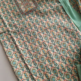 Green Prinred Pashmina Unstitched suit set