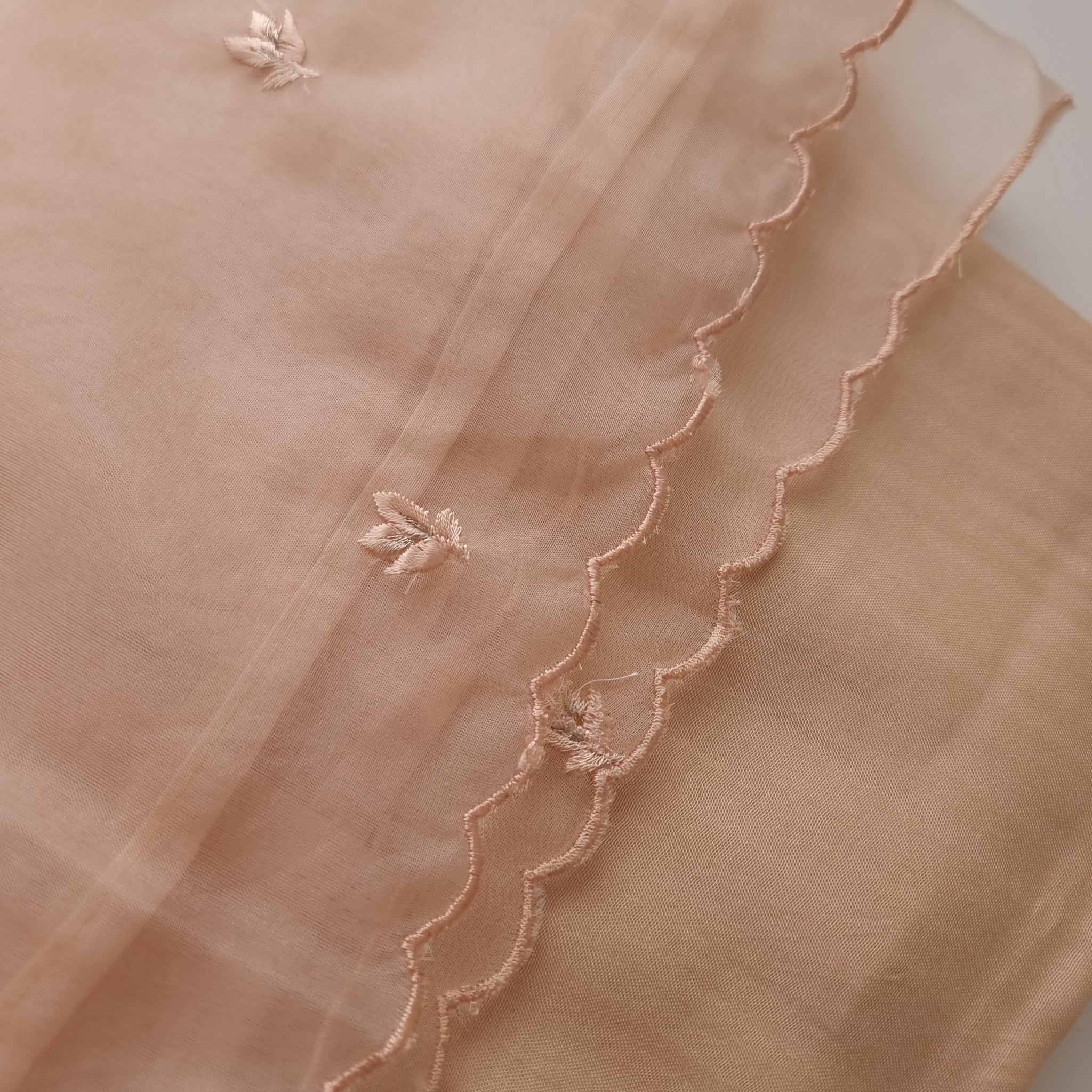 Peach Embroidery Unstitched Suit