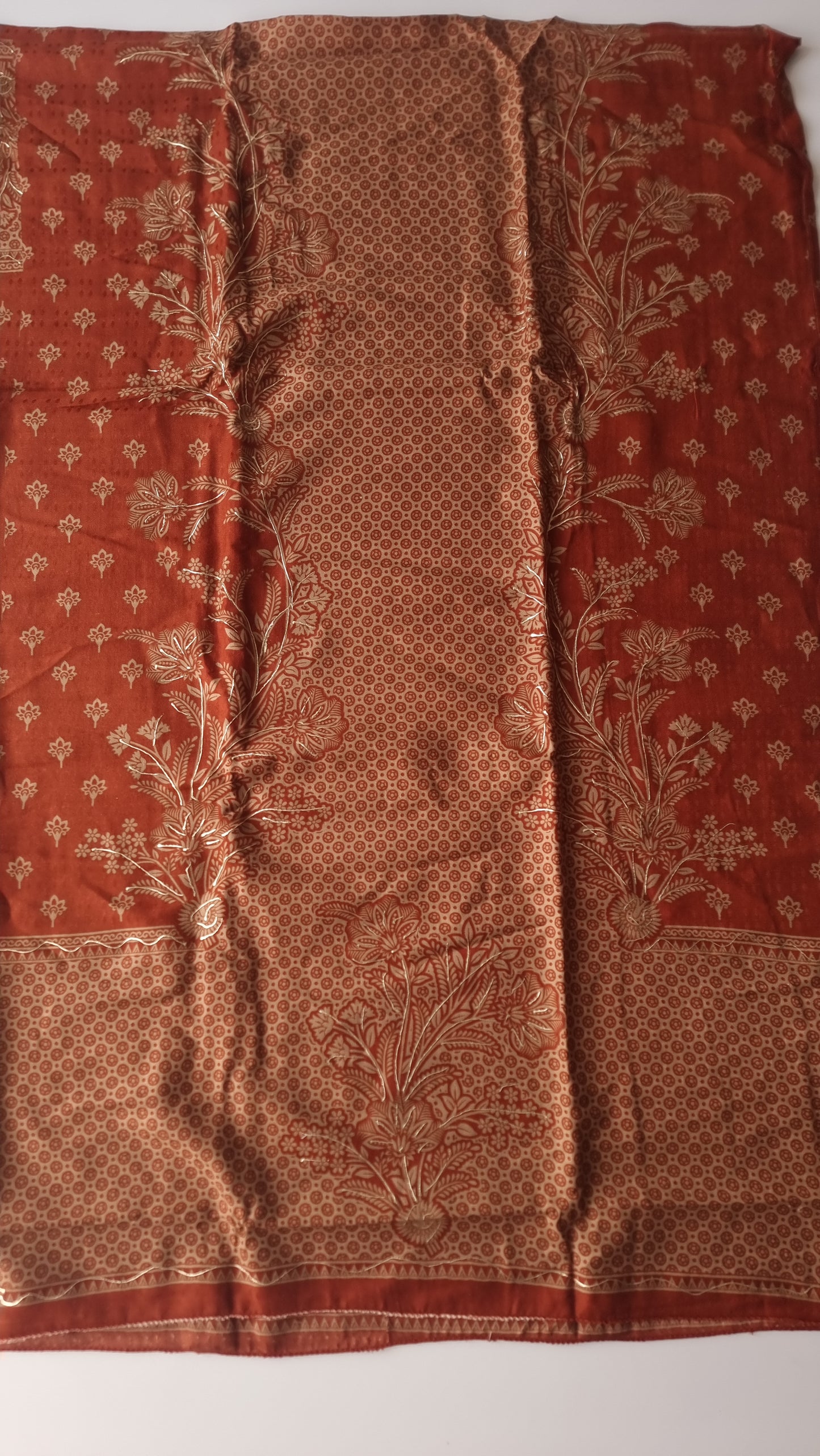 Rust Pashmina Unstitched suit set