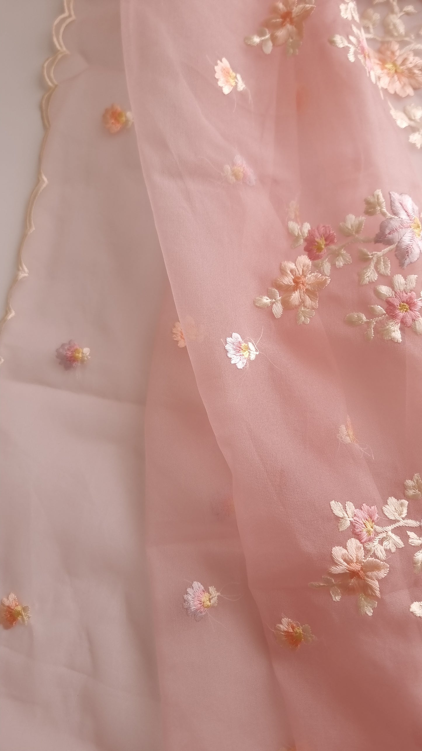 Pink Parsi Embroidery unstitched suit