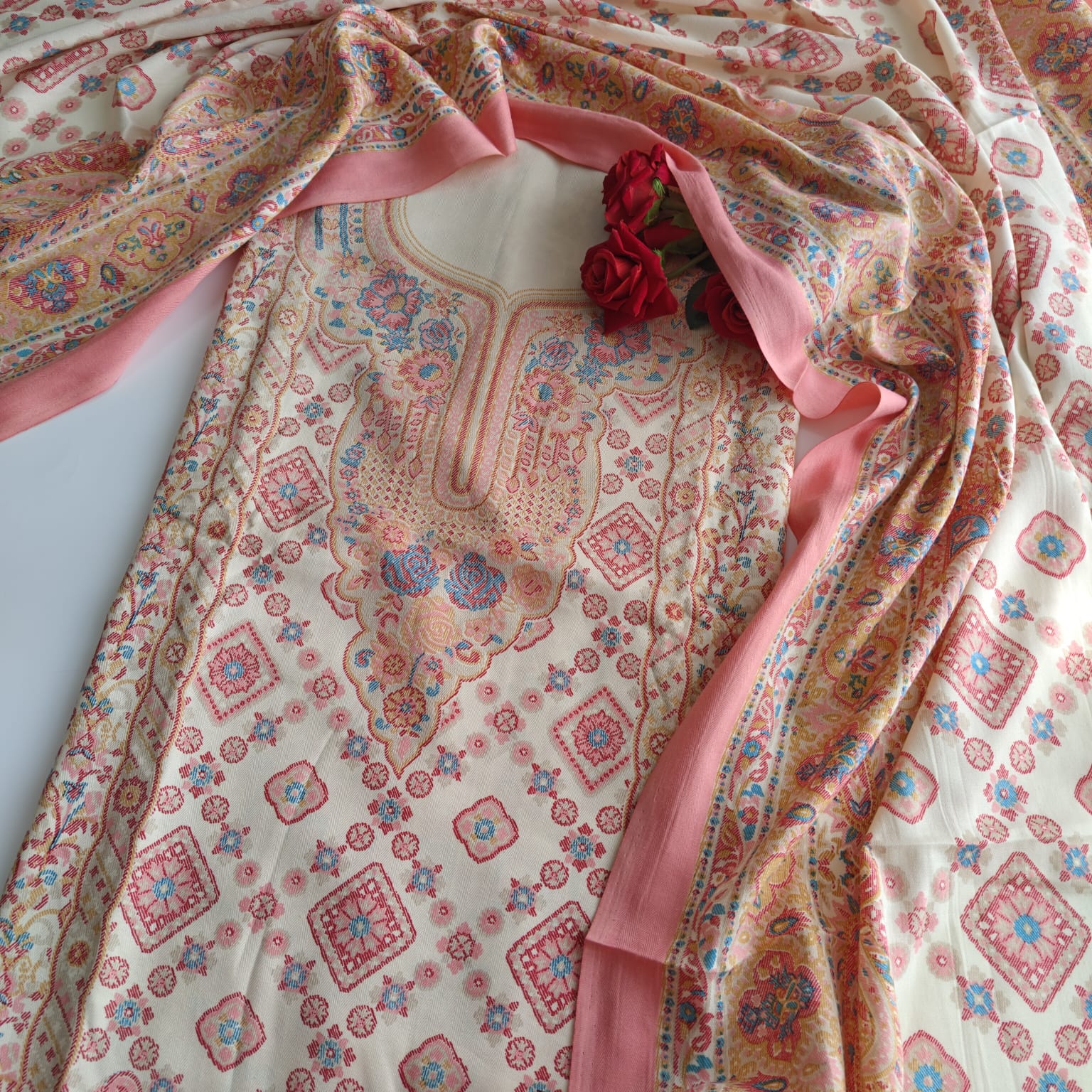 Prinred Pashmina Unstitched suit set