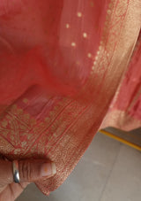 Kanjivaram Silk with dabka embroidery Unstitched suit.