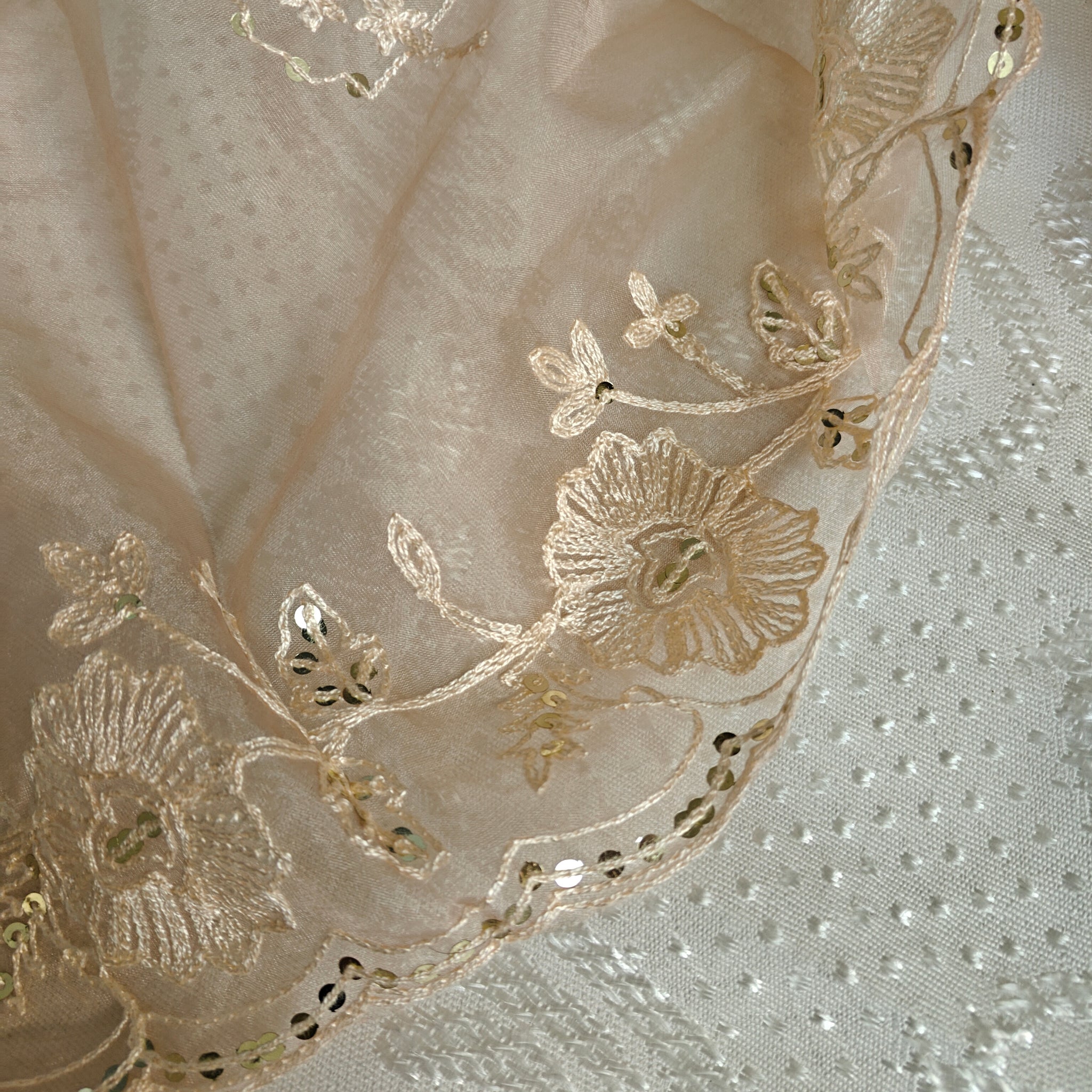 Dress material with neck embroidery