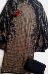 Black Pashmina Unstitched suit set