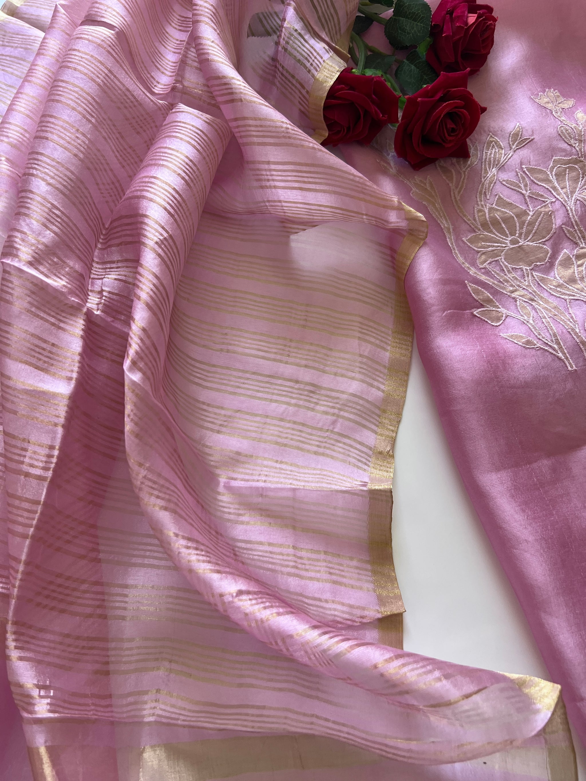 soft luxury fashion patchwork suit with shine