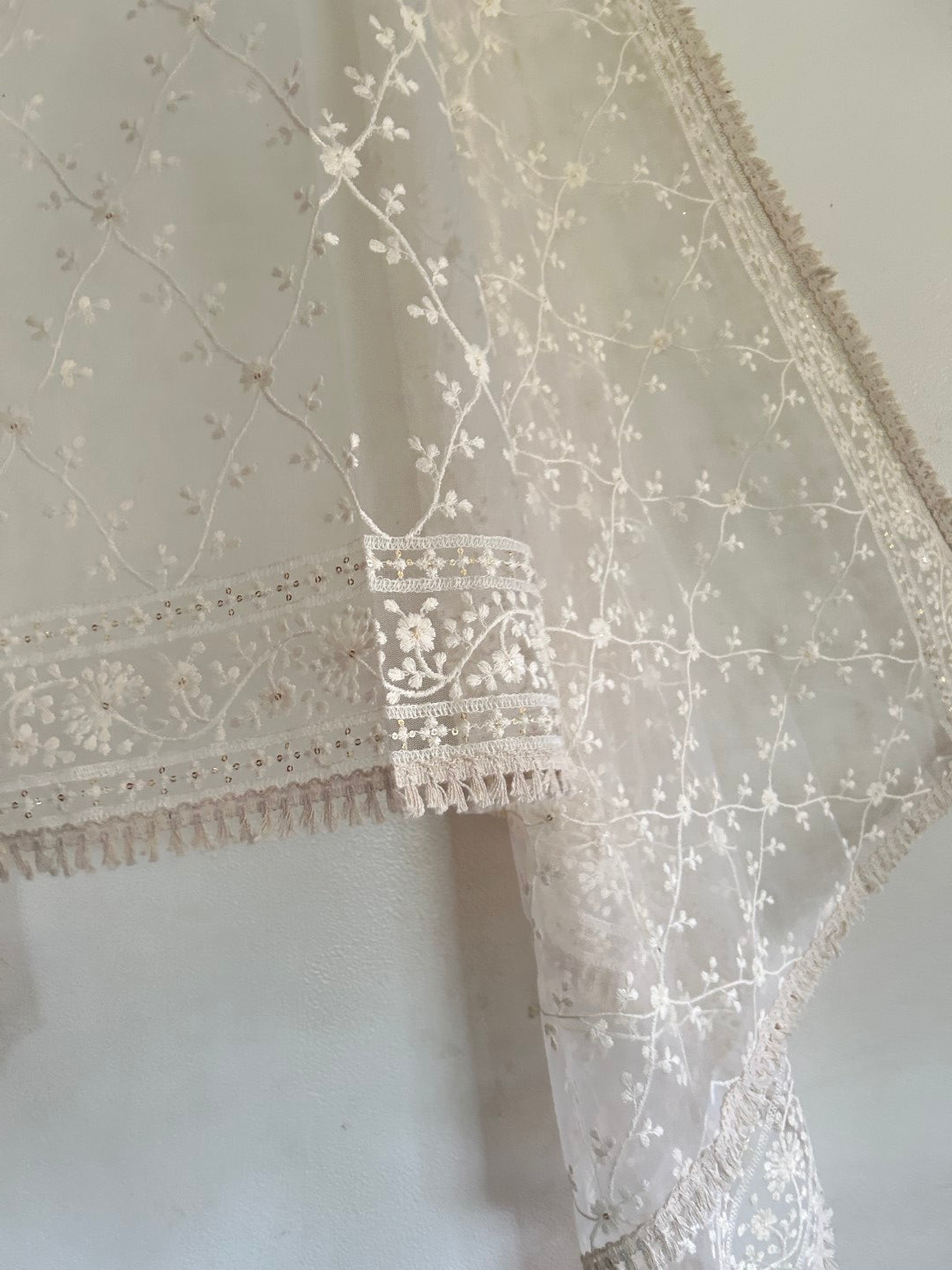 Thread work Net Fancy dupatta. - Neel Creations By Saanvi