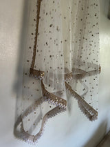 White Dupatta - Fancy designer dupattas. - Neel Creations By Saanvi