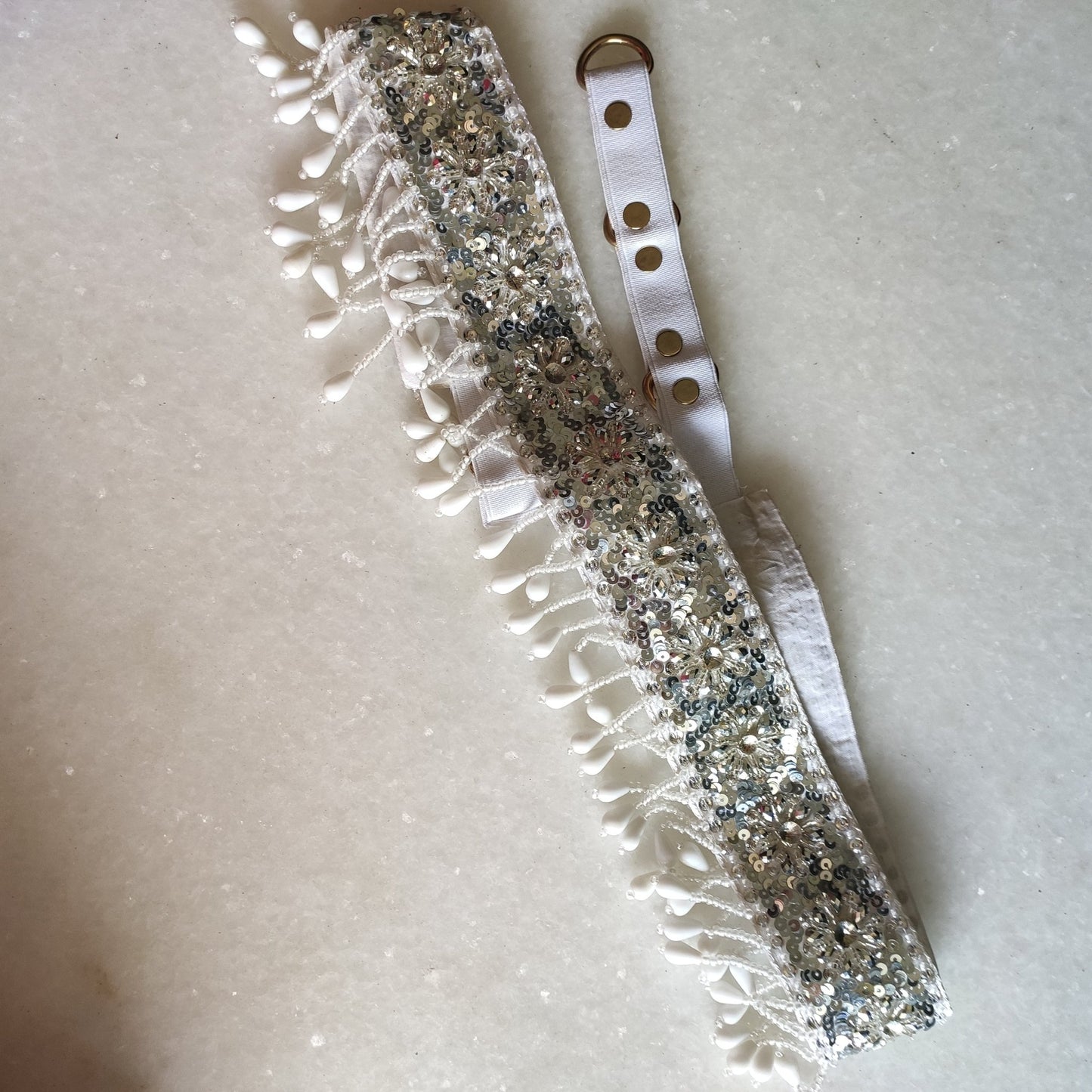 White Saree Belt for women. - Neel Creations By Saanvi