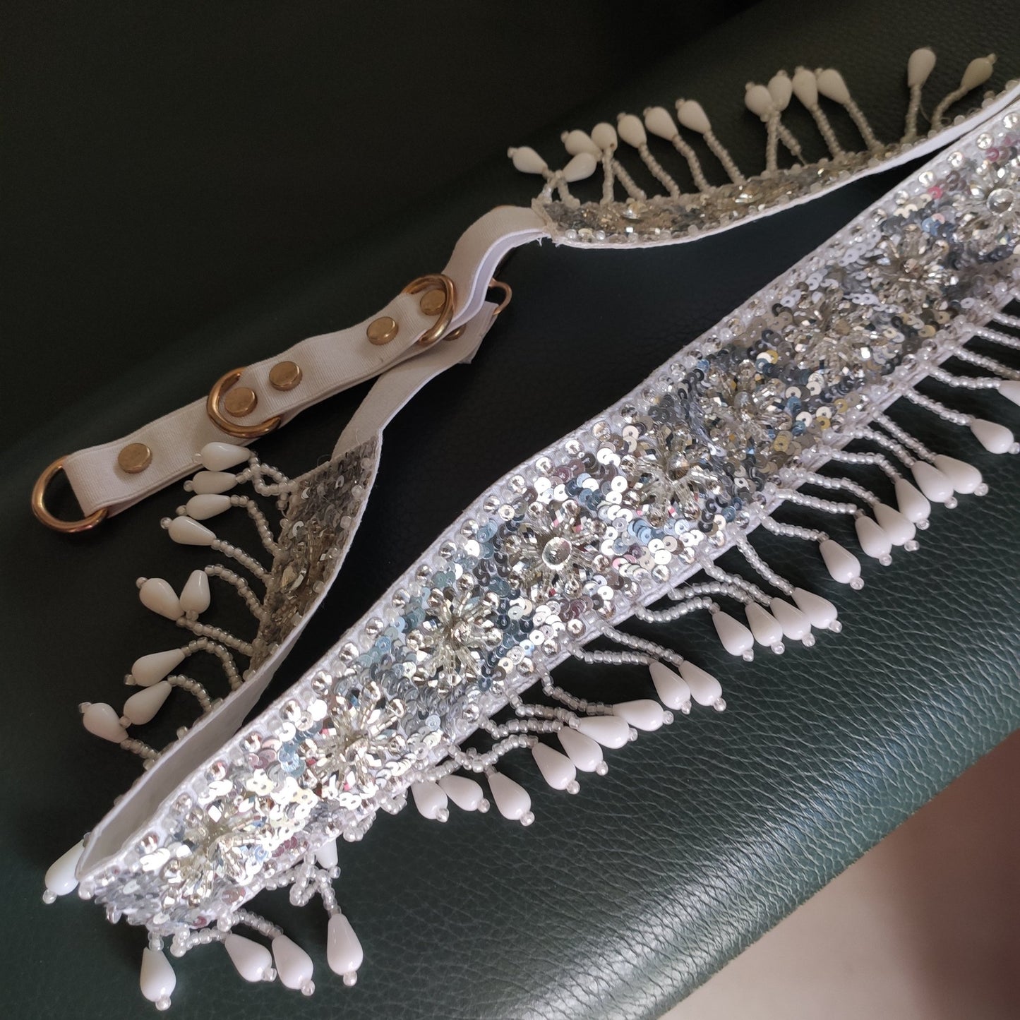 White Saree Belt for women. - Neel Creations By Saanvi