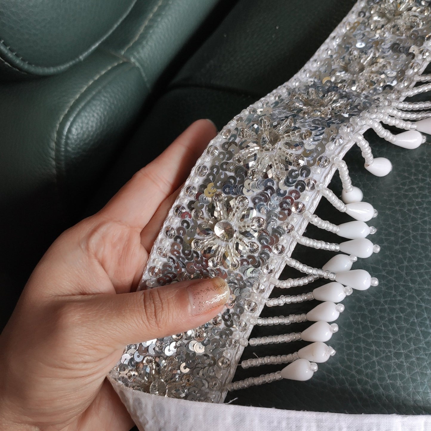 White Saree Belt for women. - Neel Creations By Saanvi