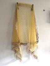 Yellow Indian dupatta with light gold border - Neel Creations By Saanvi