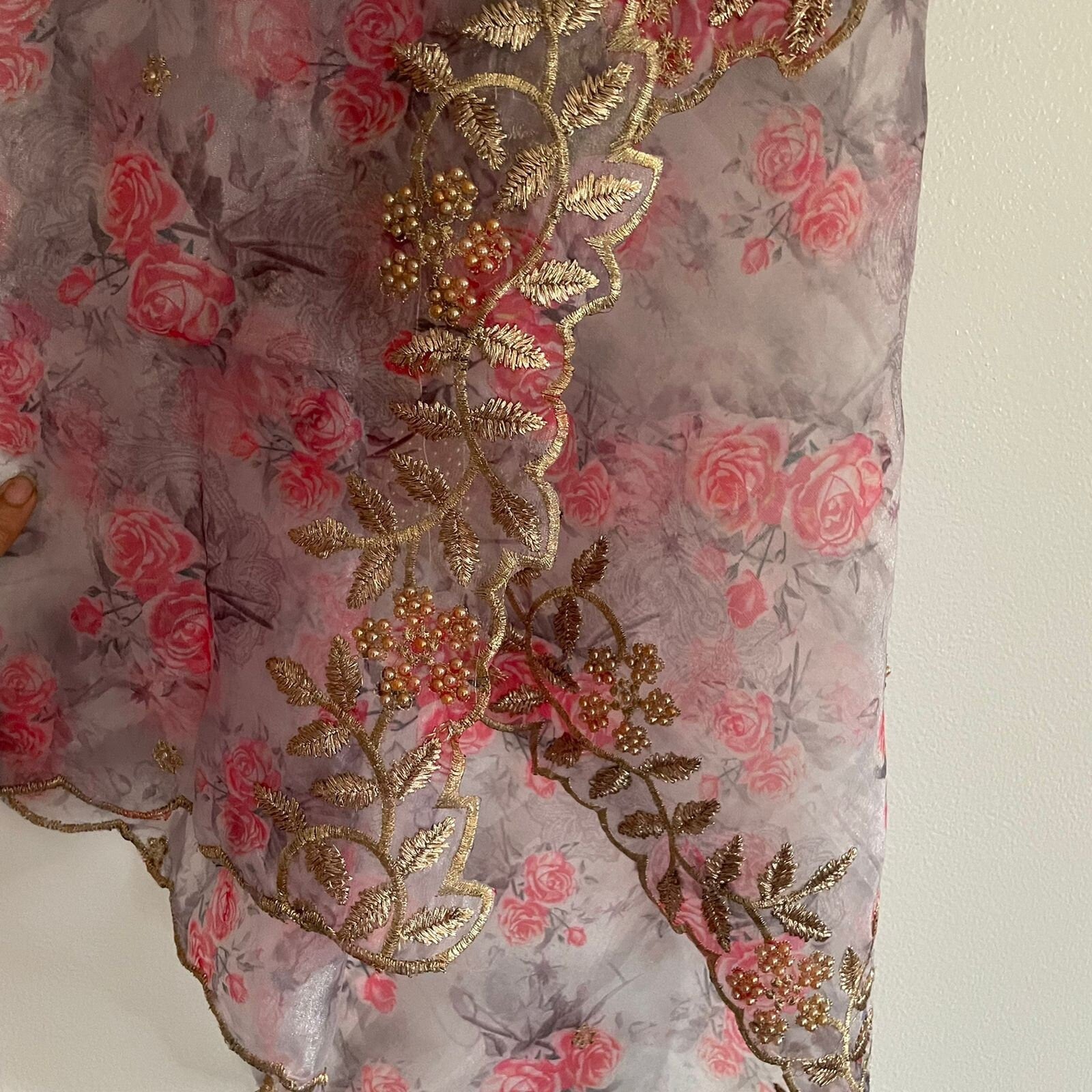 Organza printed dupatta