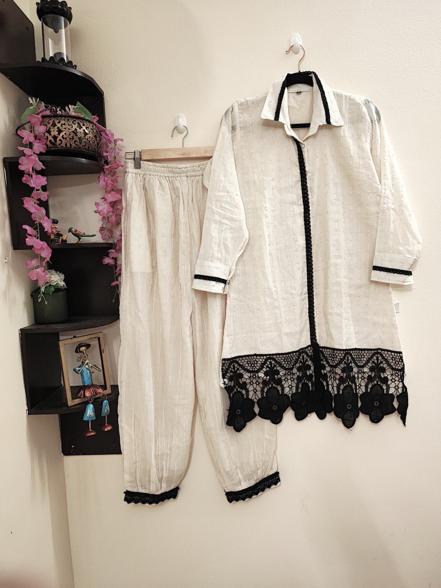 Afghani pant co-ord set. Khadi mul cotton set - Neel Creations By Saanvi
