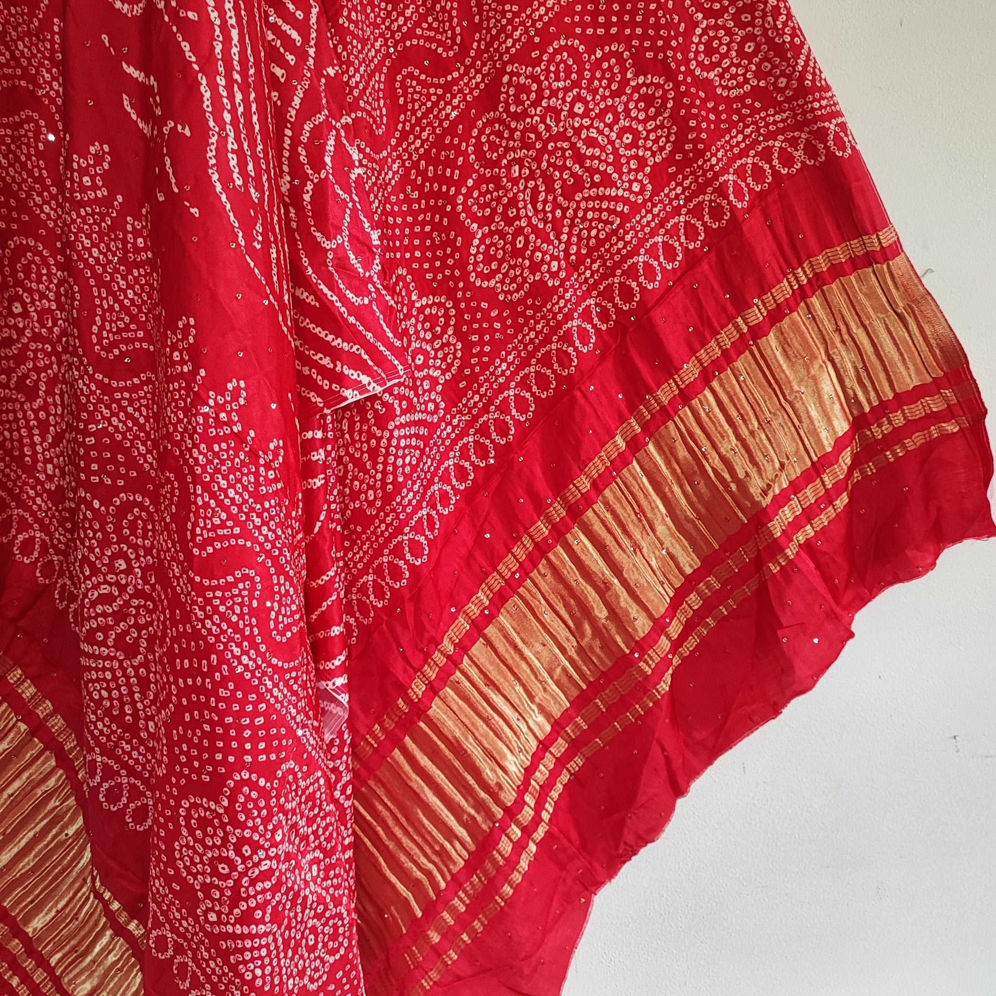 Bandhani silk dupatta Indian Wedding Dupatta long embroidered scarf Punjabi dress dupattas for festival chunni lehenga stole - Neel Creations By Saanvi