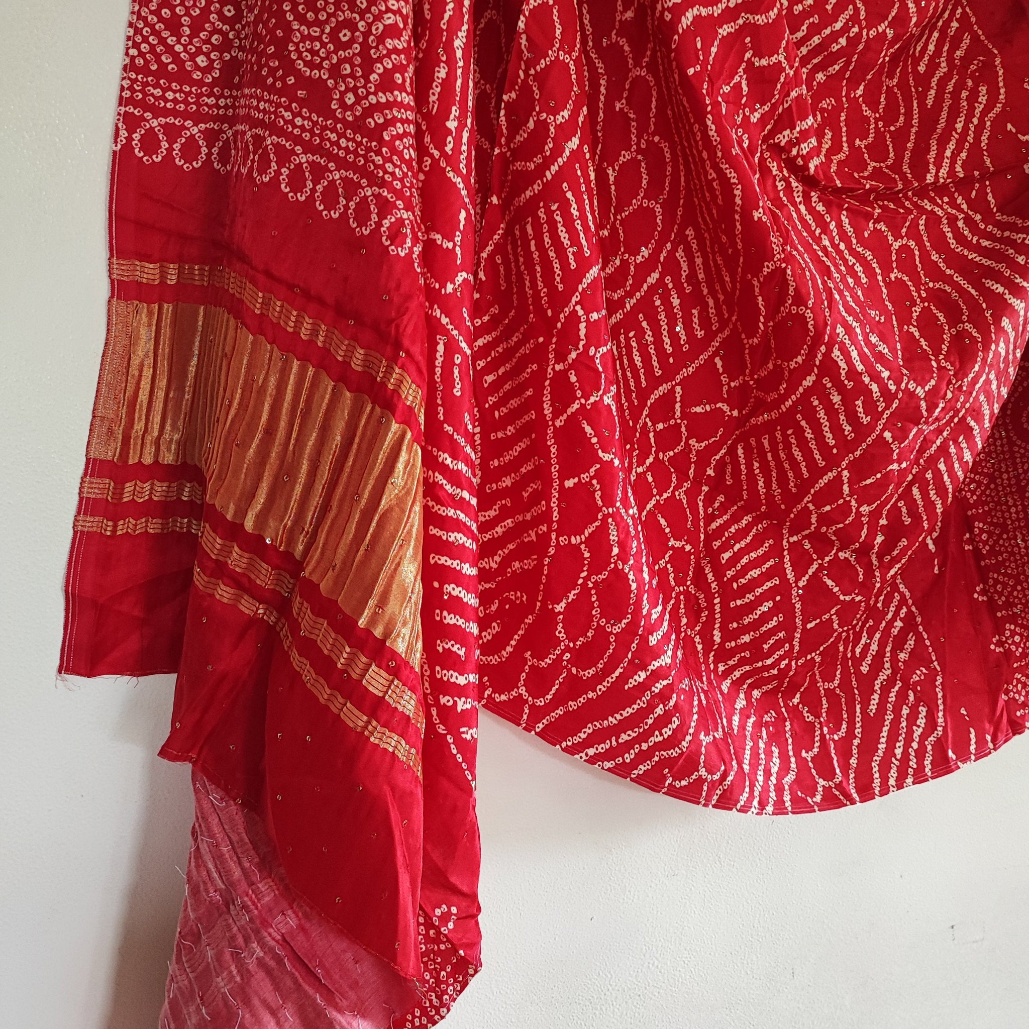 Bandhani silk dupatta Indian Wedding Dupatta long embroidered scarf Punjabi dress dupattas for festival chunni lehenga stole - Neel Creations By Saanvi
