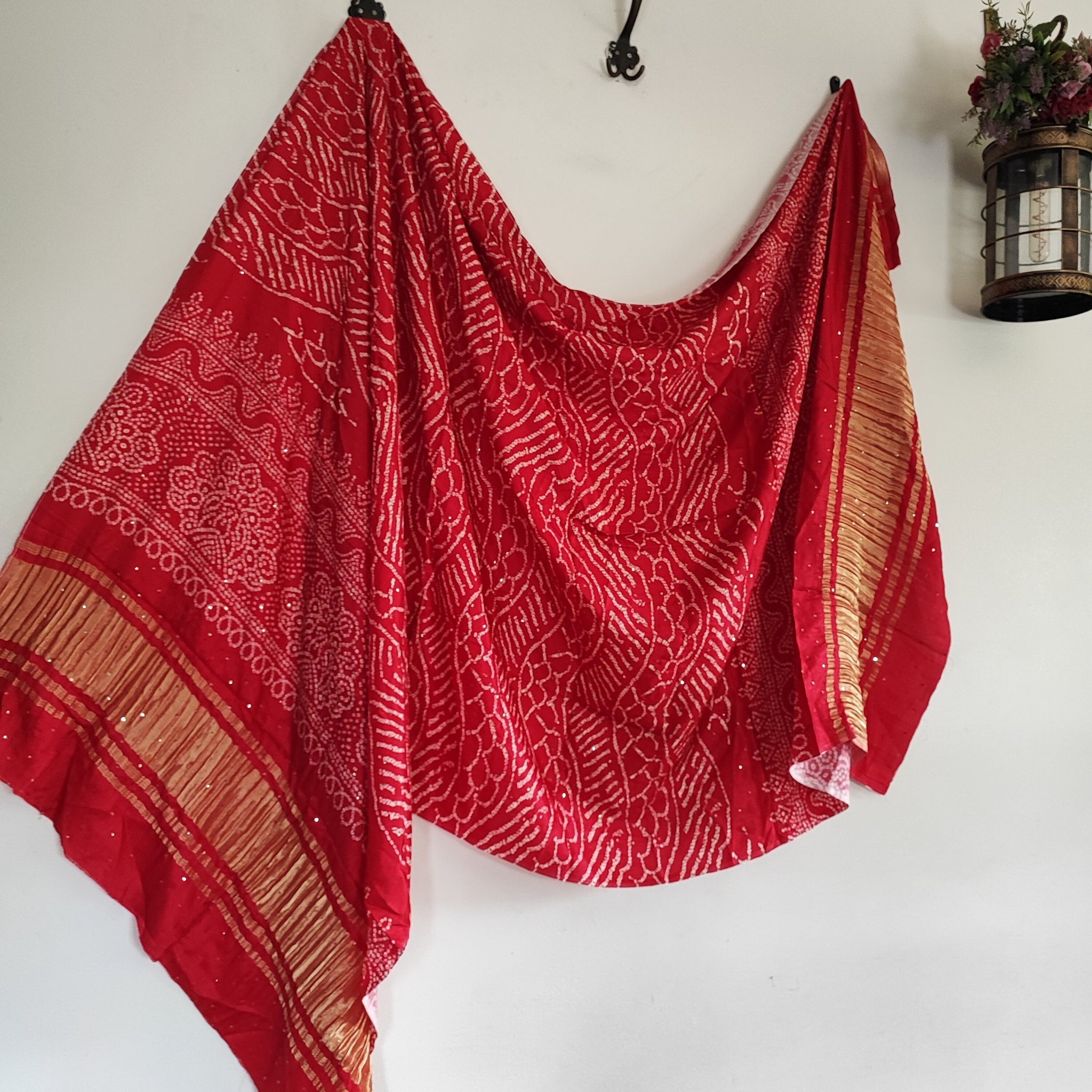 Bandhani silk dupatta Indian Wedding Dupatta long embroidered scarf Punjabi dress dupattas for festival chunni lehenga stole - Neel Creations By Saanvi