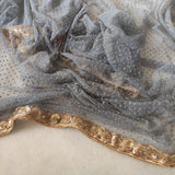 Beaded border party wear Indian net dupatta for women. - Neel Creations By Saanvi