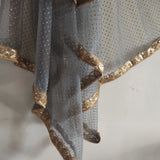 Beaded border party wear Indian net dupatta for women. - Neel Creations By Saanvi