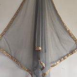 Beaded border party wear Indian net dupatta for women. - Neel Creations By Saanvi