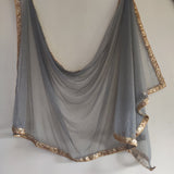 Beaded border party wear Indian net dupatta for women. - Neel Creations By Saanvi