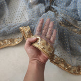 Beaded border party wear Indian net dupatta for women. - Neel Creations By Saanvi