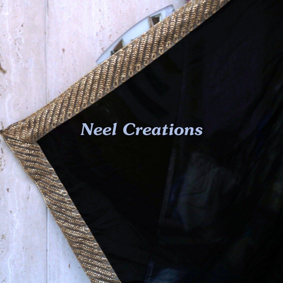 Black Indian Dupatta long georgette scarf Punjabi dress dupattas for festival chunni lehenga stole - Neel Creations By Saanvi