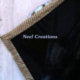 Black Indian Dupatta long georgette scarf Punjabi dress dupattas for festival chunni lehenga stole - Neel Creations By Saanvi