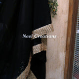 Black Indian Dupatta long georgette scarf Punjabi dress dupattas for festival chunni lehenga stole - Neel Creations By Saanvi
