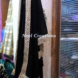 Black Indian Dupatta long georgette scarf Punjabi dress dupattas for festival chunni lehenga stole - Neel Creations By Saanvi