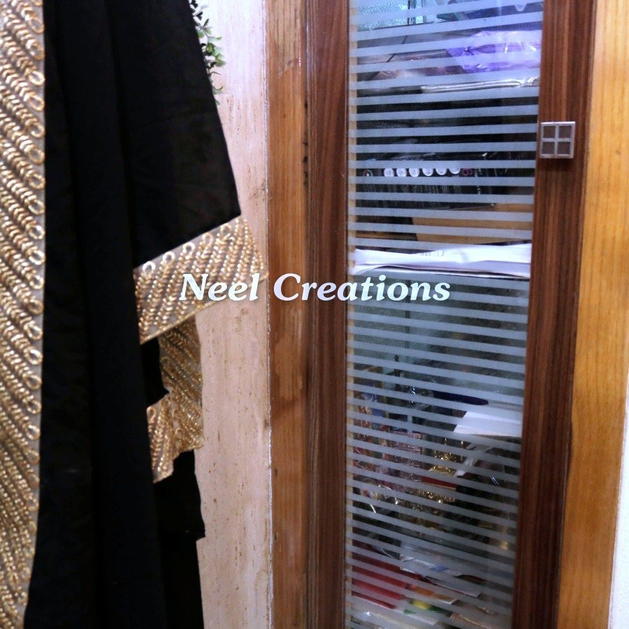 Black Indian Dupatta long georgette scarf Punjabi dress dupattas for festival chunni lehenga stole - Neel Creations By Saanvi