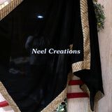 Black Indian Dupatta long georgette scarf Punjabi dress dupattas for festival chunni lehenga stole - Neel Creations By Saanvi