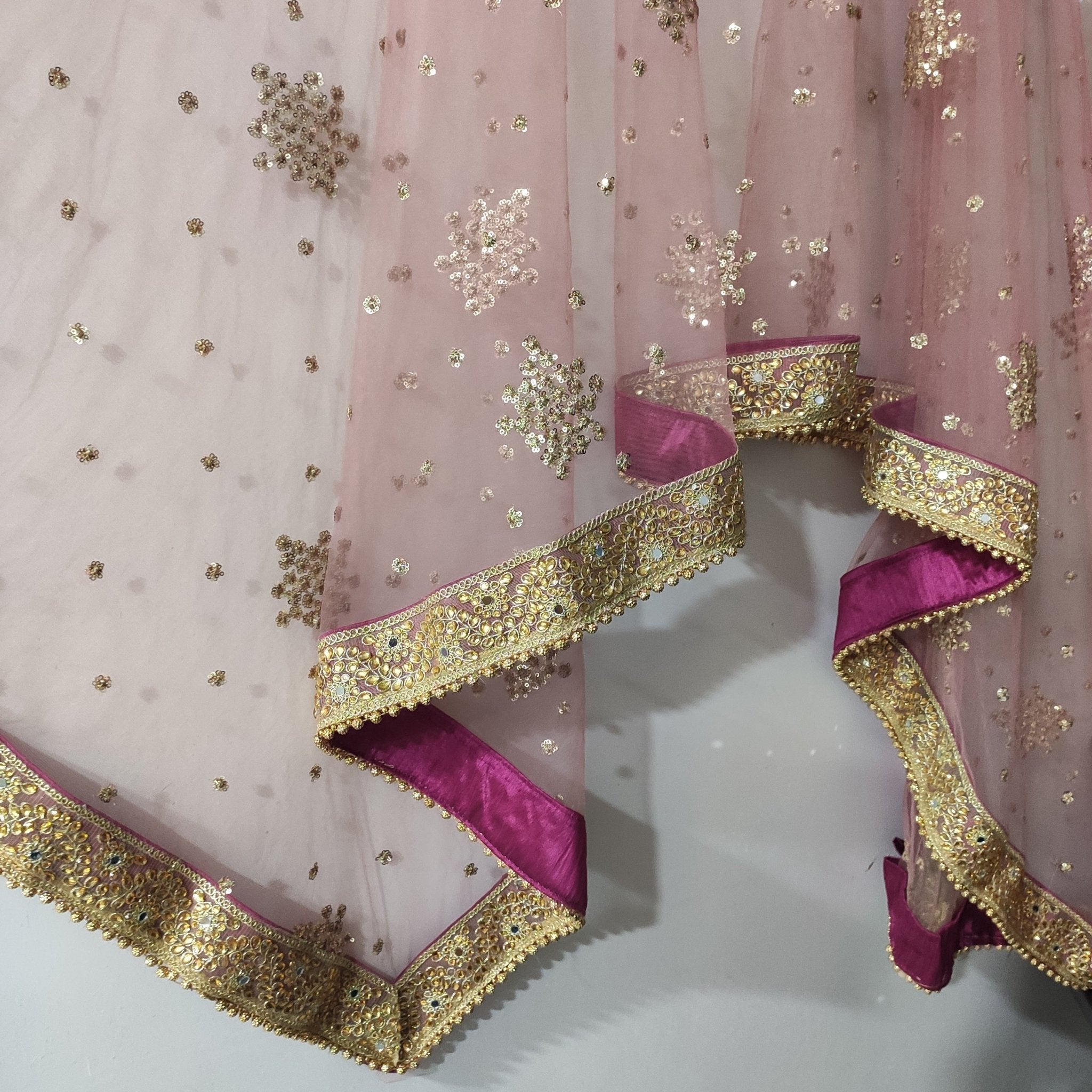 Bridal dupatta for Indian dress net beaded border dupatta - Neel Creations By Saanvi