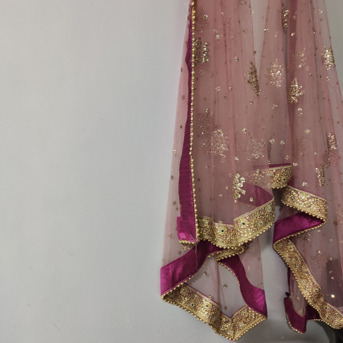 Bridal dupatta for Indian dress net beaded border dupatta - Neel Creations By Saanvi