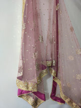 Bridal dupatta for Indian dress net beaded border dupatta - Neel Creations By Saanvi