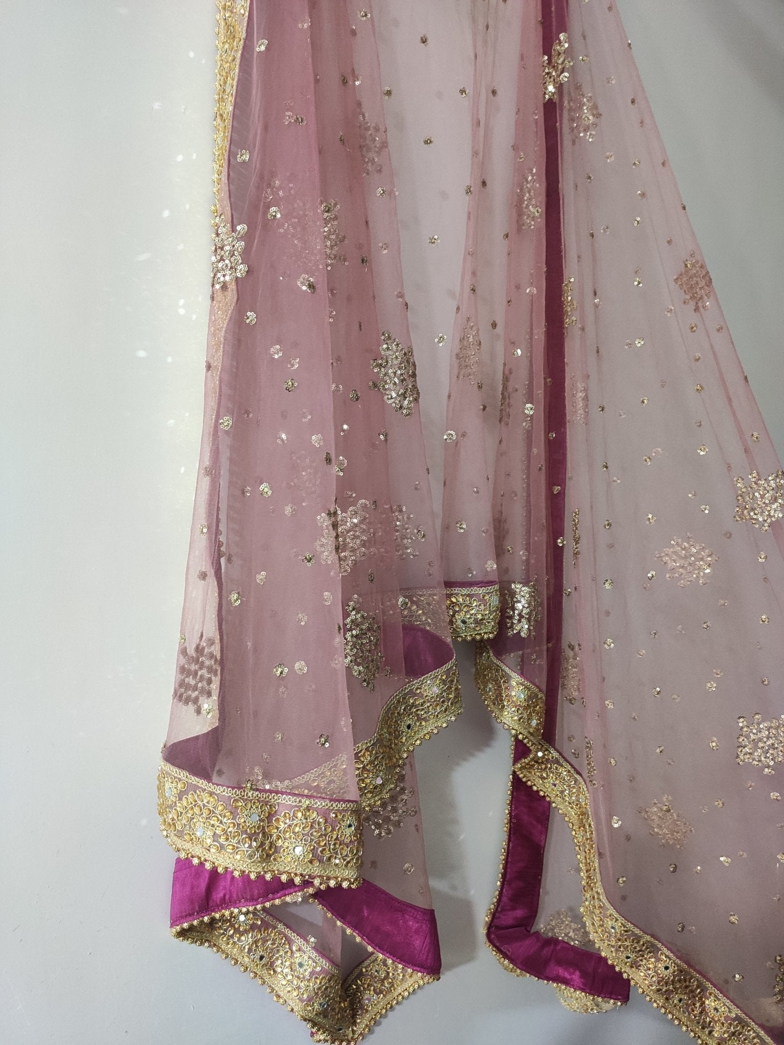 Bridal dupatta for Indian dress net beaded border dupatta - Neel Creations By Saanvi