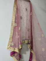 Bridal dupatta for Indian dress net beaded border dupatta - Neel Creations By Saanvi