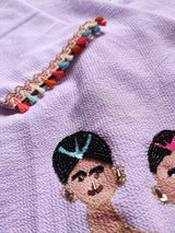 Co-ord set with doll embroidery. Designer pant and shirt set - Neel Creations By Saanvi