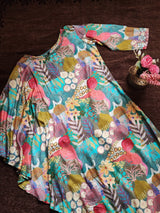 Co-ord set with one side kaftan. Dhoti pant and kurti set - Neel Creations By Saanvi