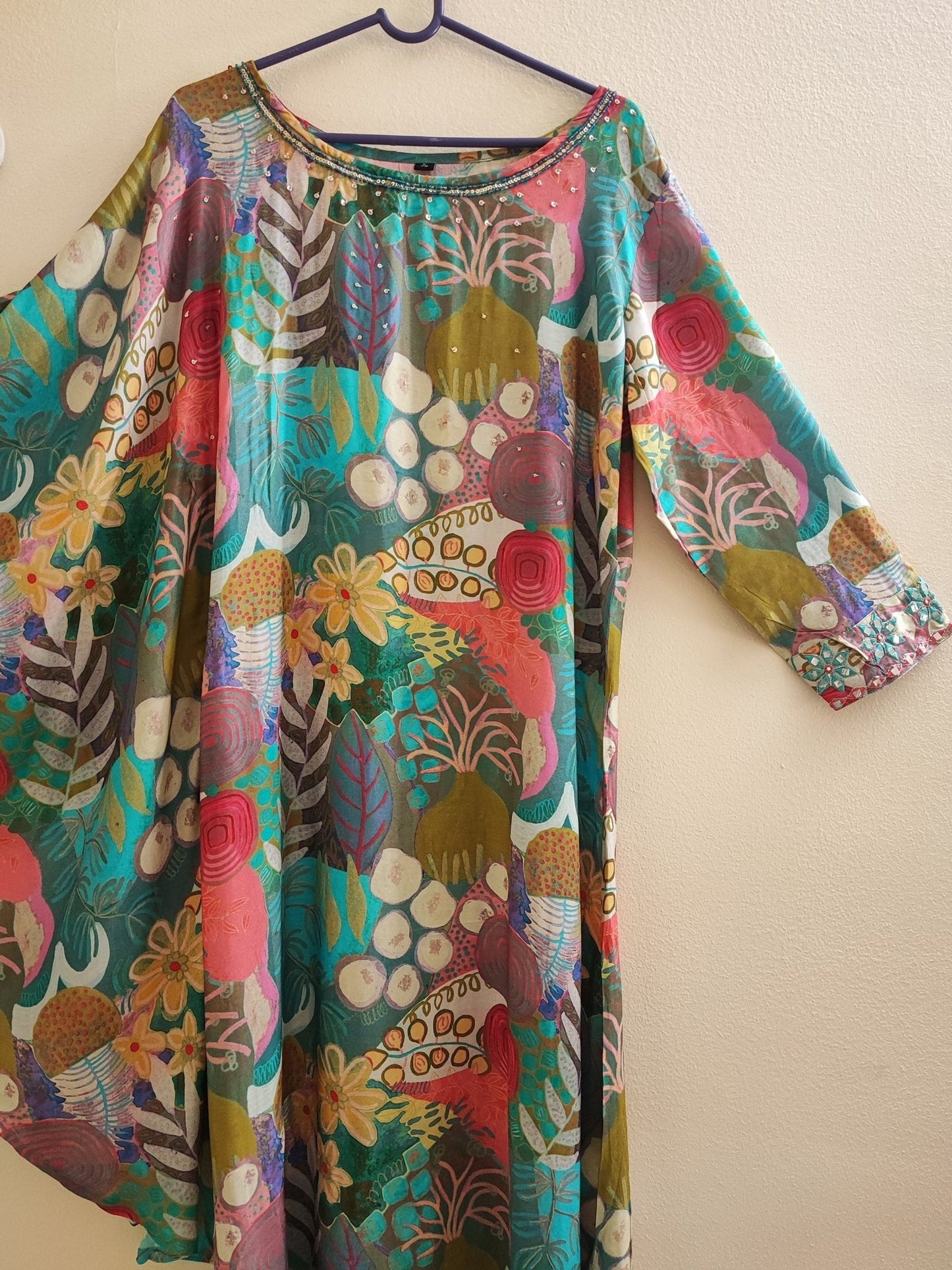 Co-ord set with one side kaftan. Dhoti pant and kurti set - Neel Creations By Saanvi