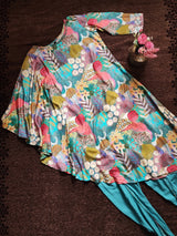 Co-ord set with one side kaftan. Dhoti pant and kurti set - Neel Creations By Saanvi
