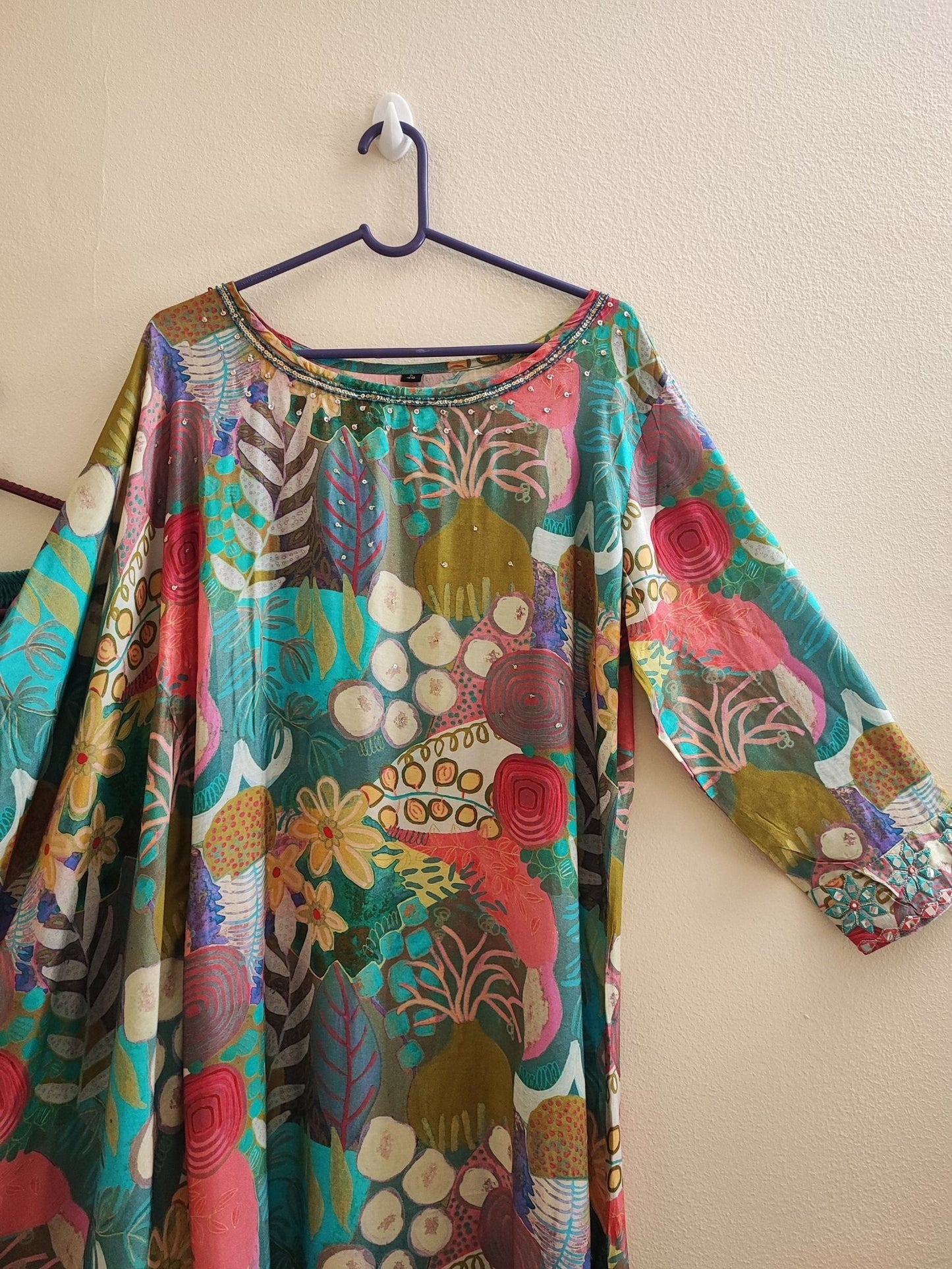 Co-ord set with one side kaftan. Dhoti pant and kurti set - Neel Creations By Saanvi