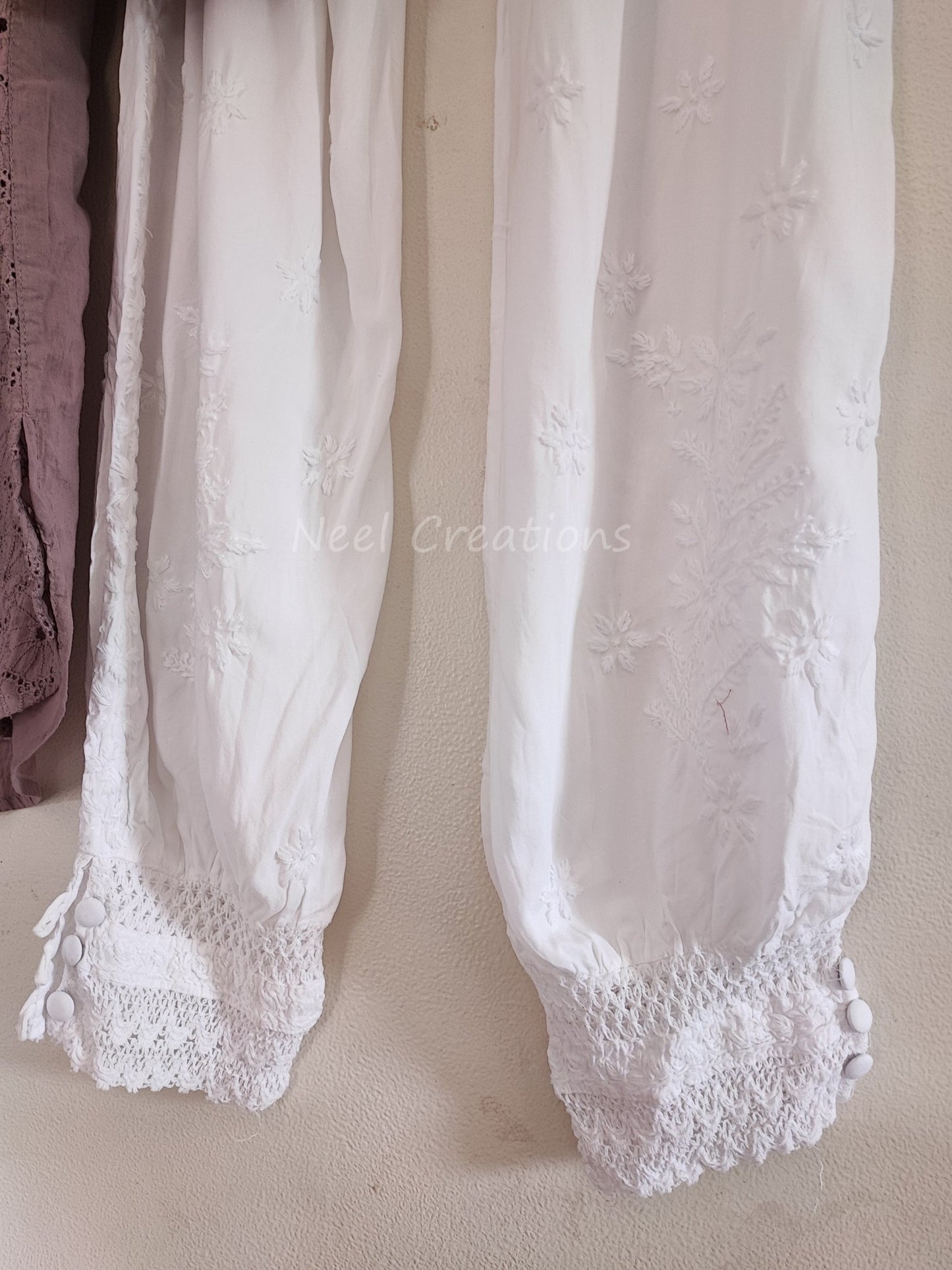 Comfy fit co-ord set with Afghani chikankari pants. - Neel Creations By Saanvi