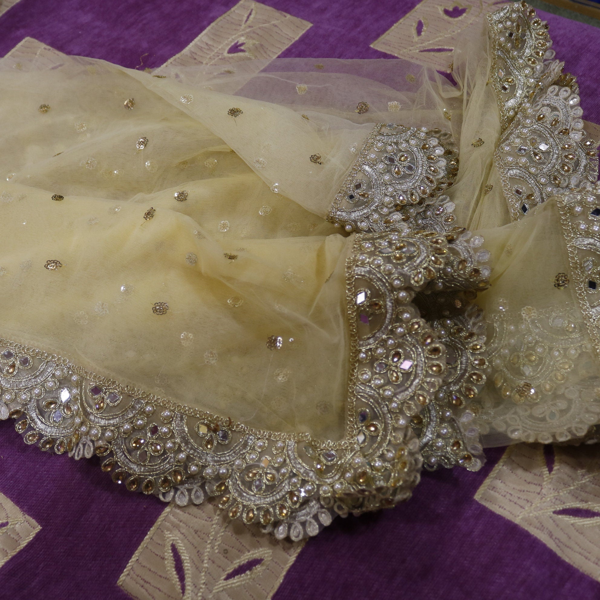 Dupatta Indian Wedding Dupatta long net embroidered scarf Punjabi dress dupattas for festival chunni lehenga stole - Neel Creations By Saanvi