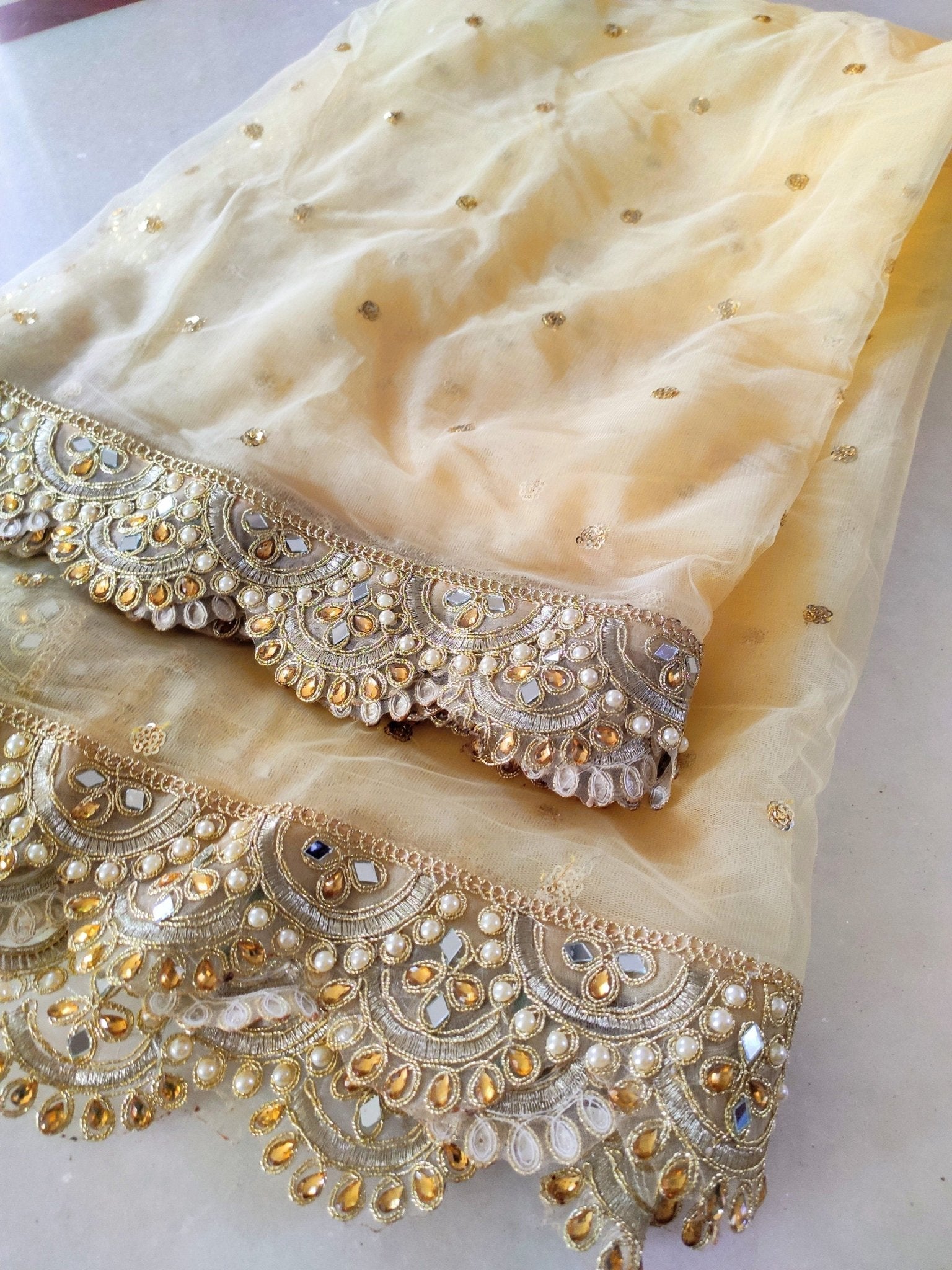 Dupatta Indian Wedding Dupatta long net embroidered scarf Punjabi dress dupattas for festival chunni lehenga stole - Neel Creations By Saanvi
