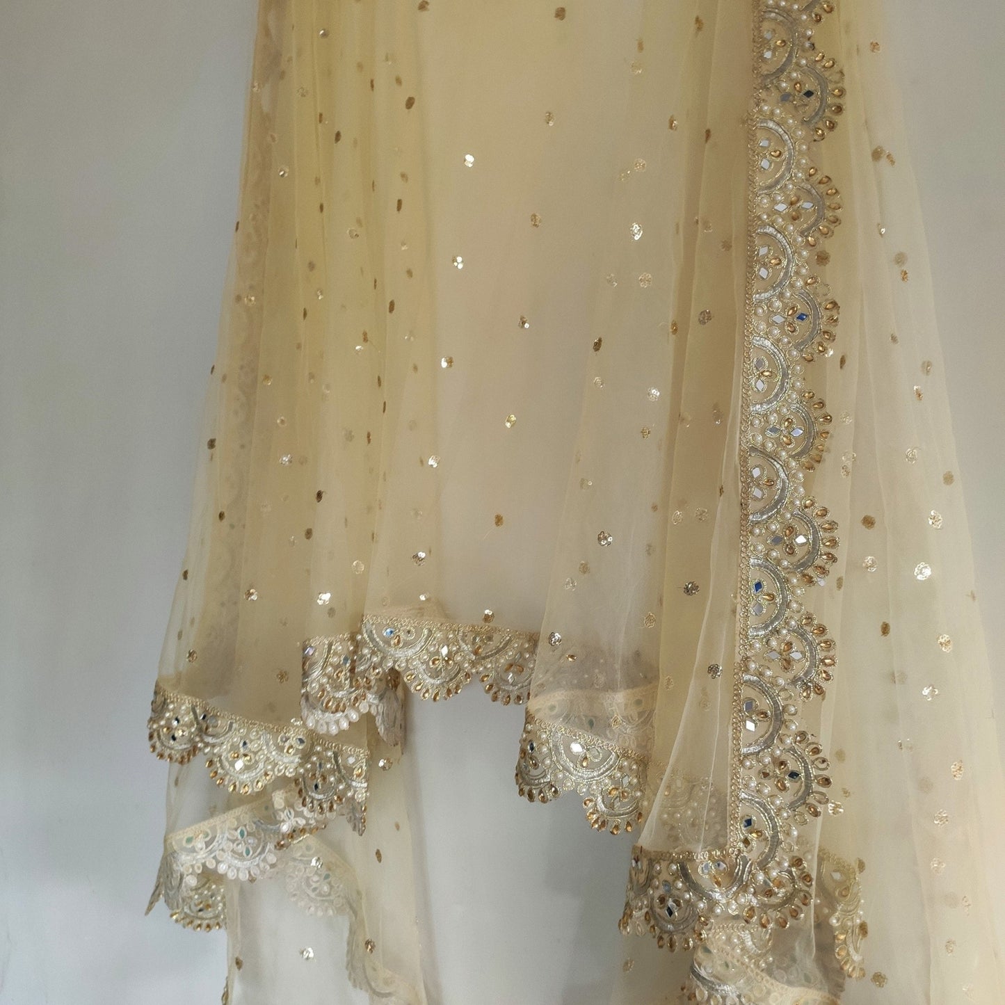 Dupatta Indian Wedding Dupatta long net embroidered scarf Punjabi dress dupattas for festival chunni lehenga stole - Neel Creations By Saanvi