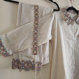 Embroidered coord set with belt. - Neel Creations By Saanvi